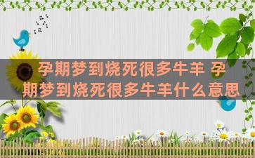 孕期梦到烧死很多牛羊 孕期梦到烧死很多牛羊什么意思